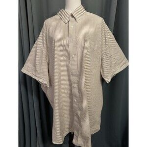 CUTTER & BUCK STRIPED LONG SLEEVE SHIRT TAN WHITE MENs 4X